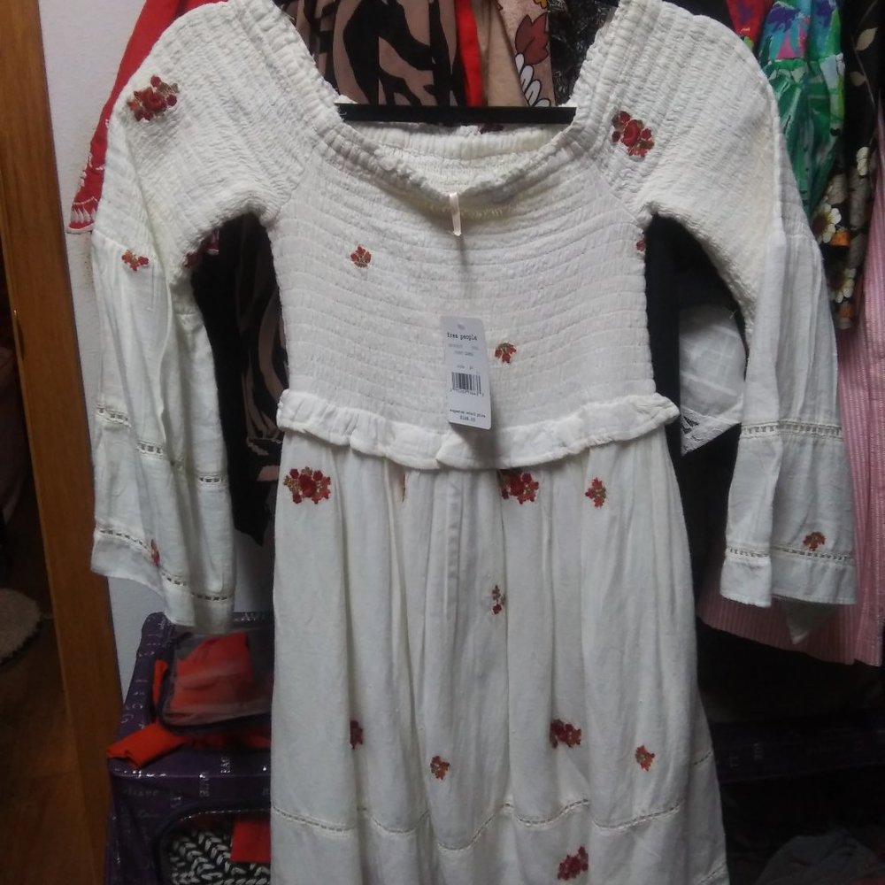 Free People white flutter sleeve dress tunic